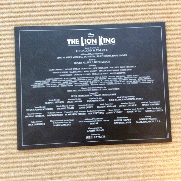 Disney Lion King Tote Bag, Program, & Cast Sheet - Picture 8 of 10